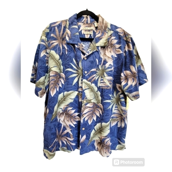 XL 100% Silk Tropical Hawaiian Short Sleeve Button Down Dress Shirt Vacation - Picture 1 of 8